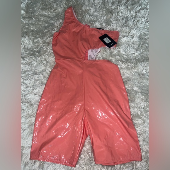 Fashion Nova Pants - Fashion Nova Latex Biker Romper